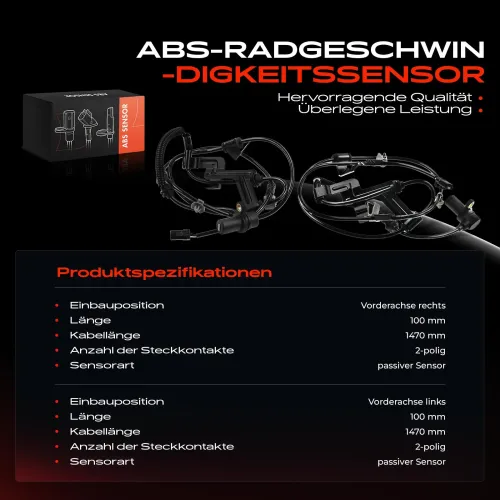 Sensor, Raddrehzahl Vorderachse beidseitig Frankberg 5481FB0066231 Bild Sensor, Raddrehzahl Vorderachse beidseitig Frankberg 5481FB0066231