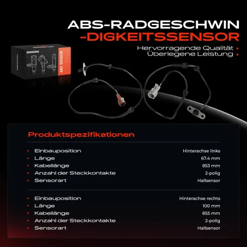 Sensor, Raddrehzahl Hinterachse beidseitig Frankberg 5481FB0066232 Bild Sensor, Raddrehzahl Hinterachse beidseitig Frankberg 5481FB0066232