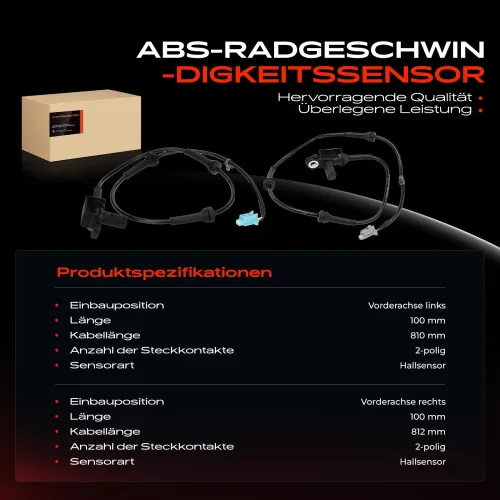 Sensor, Raddrehzahl Vorderachse beidseitig Frankberg 5481FB0066239 Bild Sensor, Raddrehzahl Vorderachse beidseitig Frankberg 5481FB0066239