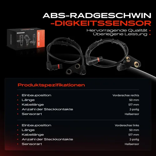 Sensor, Raddrehzahl Vorderachse beidseitig Frankberg 5481FB0066247 Bild Sensor, Raddrehzahl Vorderachse beidseitig Frankberg 5481FB0066247