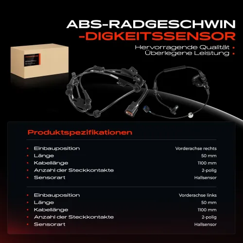 Sensor, Raddrehzahl Vorderachse beidseitig Frankberg 5481FB0066248 Bild Sensor, Raddrehzahl Vorderachse beidseitig Frankberg 5481FB0066248