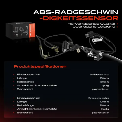 Sensor, Raddrehzahl Vorderachse beidseitig Frankberg 5481FB0066255 Bild Sensor, Raddrehzahl Vorderachse beidseitig Frankberg 5481FB0066255
