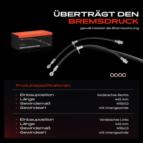 Bremsschlauch Vorderachse beidseitig Frankberg 5481FB0066903 Bild Bremsschlauch Vorderachse beidseitig Frankberg 5481FB0066903