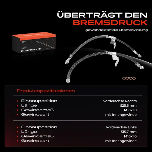 Bremsschlauch Vorderachse beidseitig Frankberg 5481FB0066904 Bild Bremsschlauch Vorderachse beidseitig Frankberg 5481FB0066904