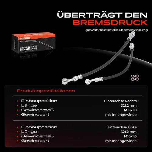 Bremsschlauch Hinterachse beidseitig Frankberg 5481FB0066909 Bild Bremsschlauch Hinterachse beidseitig Frankberg 5481FB0066909