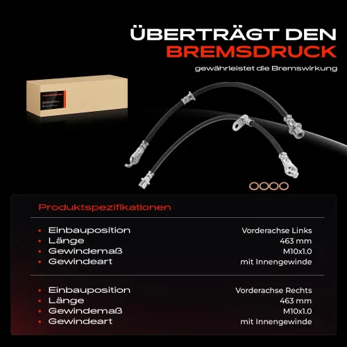 Bremsschlauch Vorderachse beidseitig Frankberg 5481FB0066910 Bild Bremsschlauch Vorderachse beidseitig Frankberg 5481FB0066910