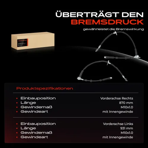 Bremsschlauch Vorderachse beidseitig Frankberg 5481FB0066911 Bild Bremsschlauch Vorderachse beidseitig Frankberg 5481FB0066911