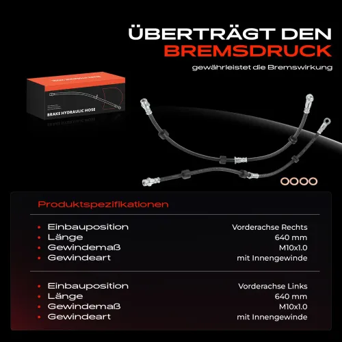 Bremsschlauch Vorderachse beidseitig Frankberg 5481FB0066918 Bild Bremsschlauch Vorderachse beidseitig Frankberg 5481FB0066918