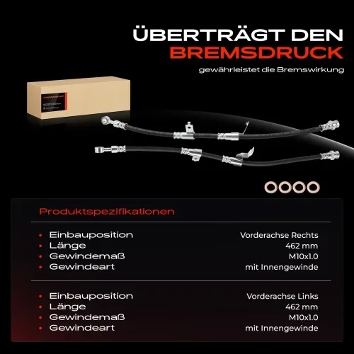 Bremsschlauch Vorderachse beidseitig Frankberg 5481FB0066919 Bild Bremsschlauch Vorderachse beidseitig Frankberg 5481FB0066919