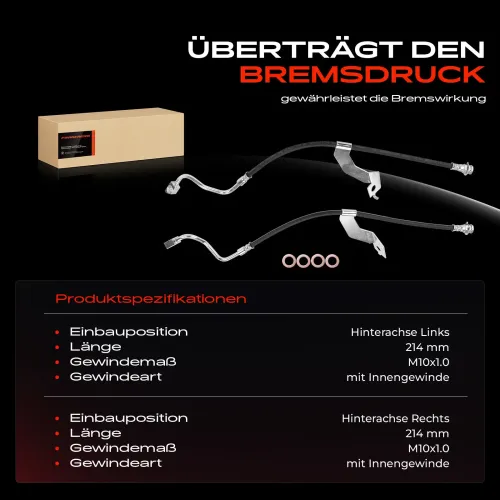 Bremsschlauch Hinterachse beidseitig Frankberg 5481FB0066920 Bild Bremsschlauch Hinterachse beidseitig Frankberg 5481FB0066920