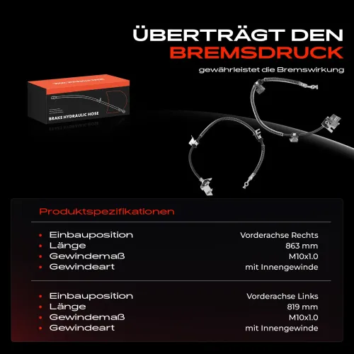 Bremsschlauch Vorderachse beidseitig Frankberg 5481FB0066925 Bild Bremsschlauch Vorderachse beidseitig Frankberg 5481FB0066925