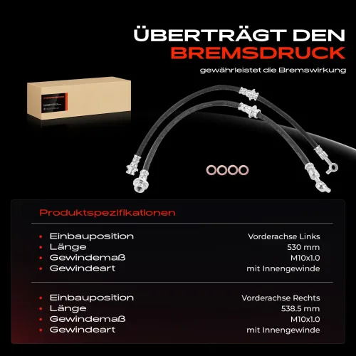 Bremsschlauch Vorderachse beidseitig Frankberg 5481FB0066929 Bild Bremsschlauch Vorderachse beidseitig Frankberg 5481FB0066929