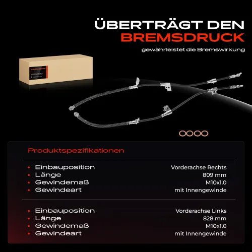 Bremsschlauch Vorderachse beidseitig Frankberg 5481FB0066930 Bild Bremsschlauch Vorderachse beidseitig Frankberg 5481FB0066930