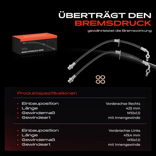 Bremsschlauch Vorderachse beidseitig Frankberg 5481FB0066942 Bild Bremsschlauch Vorderachse beidseitig Frankberg 5481FB0066942