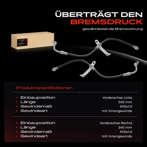 Bremsschlauch Vorderachse beidseitig Frankberg 5481FB0066944 Bild Bremsschlauch Vorderachse beidseitig Frankberg 5481FB0066944