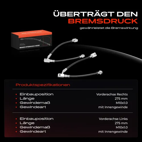 Bremsschlauch Vorderachse beidseitig Frankberg 5481FB0066967 Bild Bremsschlauch Vorderachse beidseitig Frankberg 5481FB0066967