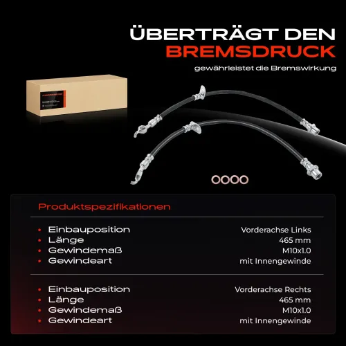 Bremsschlauch Vorderachse beidseitig Frankberg 5481FB0066968 Bild Bremsschlauch Vorderachse beidseitig Frankberg 5481FB0066968