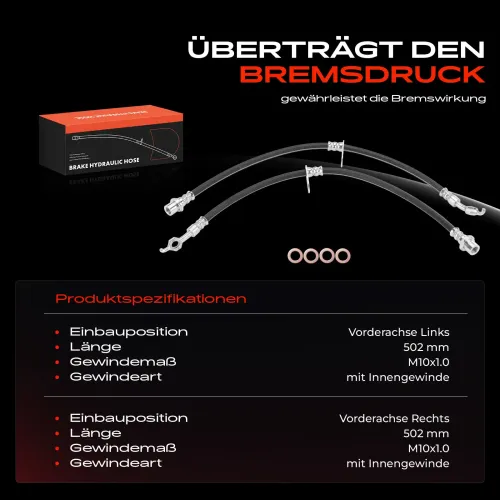 Bremsschlauch Vorderachse beidseitig Frankberg 5481FB0066985 Bild Bremsschlauch Vorderachse beidseitig Frankberg 5481FB0066985
