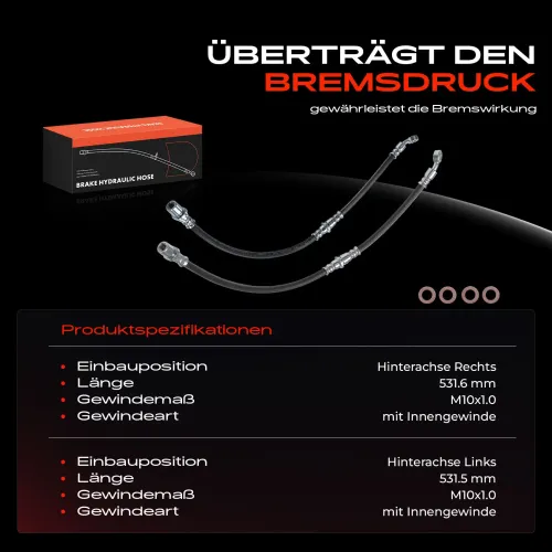 Bremsschlauch Hinterachse beidseitig Frankberg 5481FB0066987 Bild Bremsschlauch Hinterachse beidseitig Frankberg 5481FB0066987