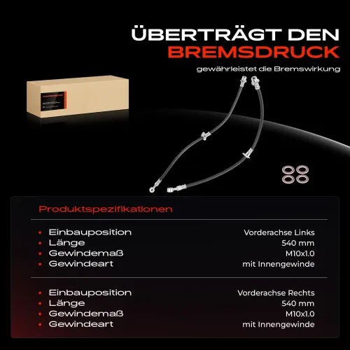 Bremsschlauch Vorderachse beidseitig Frankberg 5481FB0067040 Bild Bremsschlauch Vorderachse beidseitig Frankberg 5481FB0067040