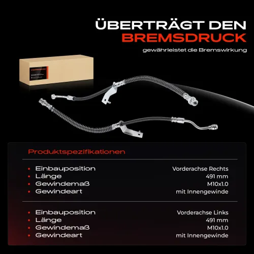 Bremsschlauch Vorderachse beidseitig Frankberg 5481FB0067046 Bild Bremsschlauch Vorderachse beidseitig Frankberg 5481FB0067046