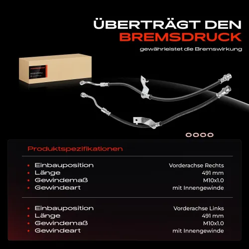 Bremsschlauch Vorderachse beidseitig Frankberg 5481FB0067048 Bild Bremsschlauch Vorderachse beidseitig Frankberg 5481FB0067048