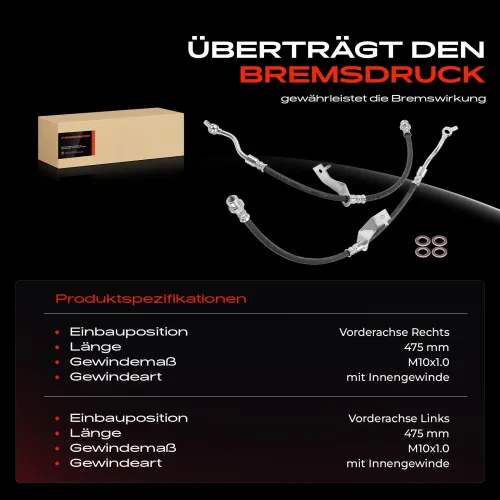 Bremsschlauch Vorderachse beidseitig Frankberg 5481FB0067051 Bild Bremsschlauch Vorderachse beidseitig Frankberg 5481FB0067051