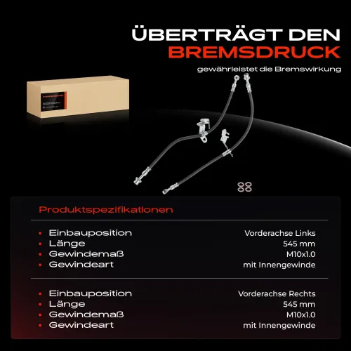 Bremsschlauch Vorderachse beidseitig Frankberg 5481FB0067066 Bild Bremsschlauch Vorderachse beidseitig Frankberg 5481FB0067066