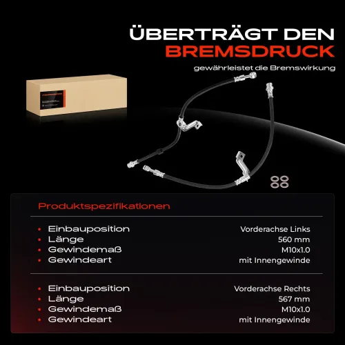 Bremsschlauch Vorderachse beidseitig Frankberg 5481FB0067080 Bild Bremsschlauch Vorderachse beidseitig Frankberg 5481FB0067080