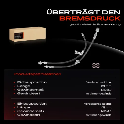 Bremsschlauch Vorderachse beidseitig Frankberg 5481FB0067081 Bild Bremsschlauch Vorderachse beidseitig Frankberg 5481FB0067081