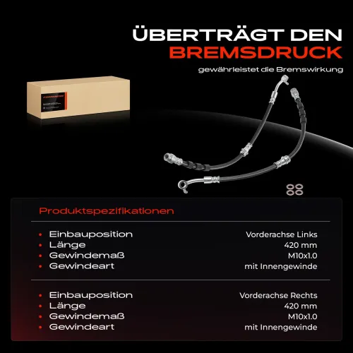 Bremsschlauch Vorderachse beidseitig Frankberg 5481FB0067088 Bild Bremsschlauch Vorderachse beidseitig Frankberg 5481FB0067088