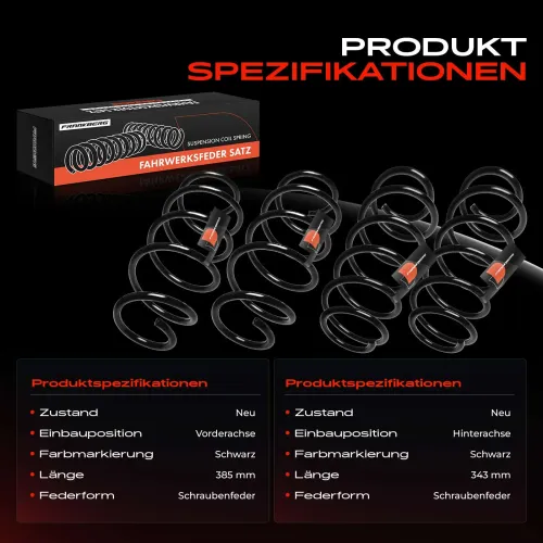 Fahrwerksfeder vorne und hinten Frankberg 5481FB0067669 Bild Fahrwerksfeder vorne und hinten Frankberg 5481FB0067669