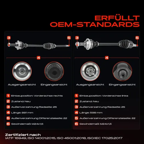 Antriebswelle Vorderachse beidseitig Frankberg 5481FB0067857 Bild Antriebswelle Vorderachse beidseitig Frankberg 5481FB0067857