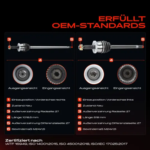 Antriebswelle Vorderachse beidseitig Frankberg 5481FB0067975 Bild Antriebswelle Vorderachse beidseitig Frankberg 5481FB0067975