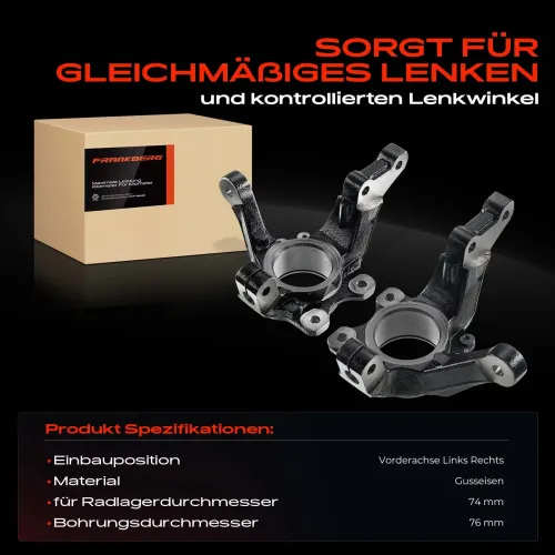 Achsschenkel, Radaufhängung Vorderachse beidseitig Frankberg 5481FB0068802 Bild Achsschenkel, Radaufhängung Vorderachse beidseitig Frankberg 5481FB0068802