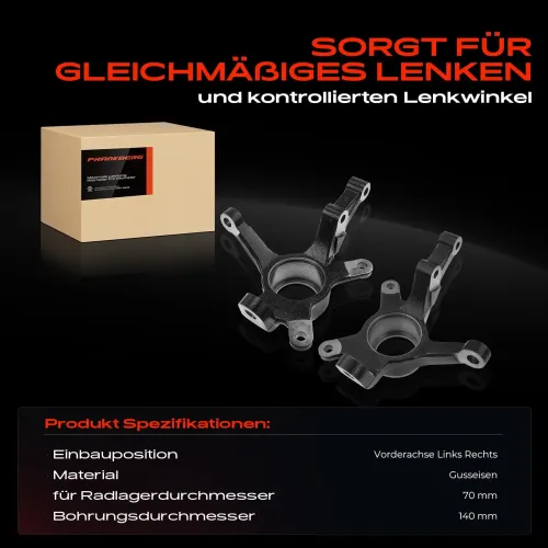 Achsschenkel, Radaufhängung Vorderachse beidseitig Frankberg 5481FB0068814 Bild Achsschenkel, Radaufhängung Vorderachse beidseitig Frankberg 5481FB0068814