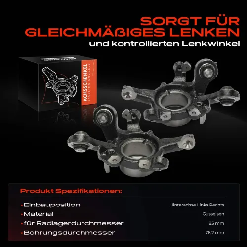 Achsschenkel, Radaufhängung Hinterachse beidseitig Frankberg 5481FB0068942 Bild Achsschenkel, Radaufhängung Hinterachse beidseitig Frankberg 5481FB0068942