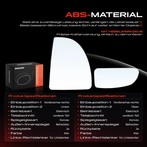 Spiegelglas, Außenspiegel Vorderachse rechts Frankberg 5481FB0068981 Bild Spiegelglas, Außenspiegel Vorderachse rechts Frankberg 5481FB0068981