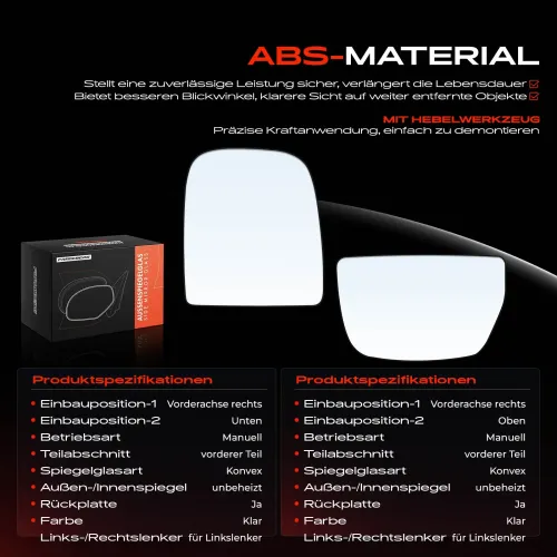 Spiegelglas, Außenspiegel Vorderachse rechts Frankberg 5481FB0069040 Bild Spiegelglas, Außenspiegel Vorderachse rechts Frankberg 5481FB0069040