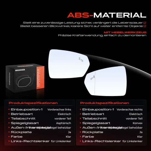 Spiegelglas, Außenspiegel Vorderachse Frankberg 5481FB0069148 Bild Spiegelglas, Außenspiegel Vorderachse Frankberg 5481FB0069148