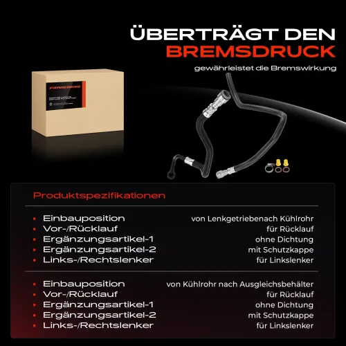 Hydraulikschlauch, Lenkung von Lenkgetriebe nach Kühlrohr Frankberg 5481FB0069699 Bild Hydraulikschlauch, Lenkung von Lenkgetriebe nach Kühlrohr Frankberg 5481FB0069699