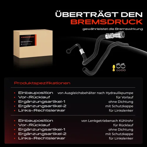 Hydraulikschlauch, Lenkung von Ausgleichsbehälter nach Hydraulikpumpe Frankberg 5481FB0069703 Bild Hydraulikschlauch, Lenkung von Ausgleichsbehälter nach Hydraulikpumpe Frankberg 5481FB0069703