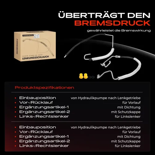 Hydraulikschlauch, Lenkung von Hydraulikpumpe nach Lenkgetriebe Frankberg 5481FB0069719 Bild Hydraulikschlauch, Lenkung von Hydraulikpumpe nach Lenkgetriebe Frankberg 5481FB0069719