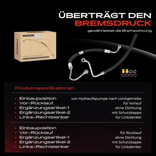 Hydraulikschlauch, Lenkung von Hydraulikpumpe nach Lenkgetriebe Frankberg 5481FB0069720 Bild Hydraulikschlauch, Lenkung von Hydraulikpumpe nach Lenkgetriebe Frankberg 5481FB0069720