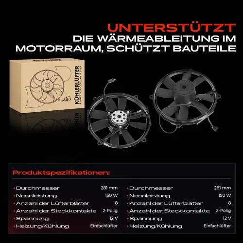 Lüfter, Motorkühlung 12 V Frankberg 5481FB0070310 Bild Lüfter, Motorkühlung 12 V Frankberg 5481FB0070310