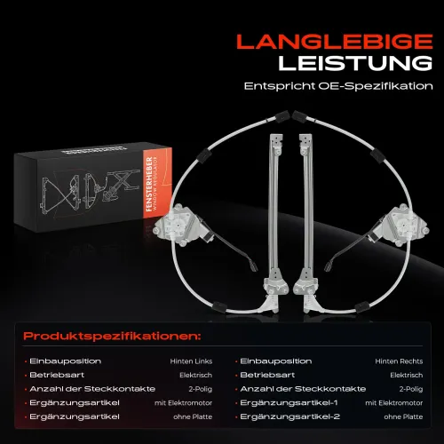 Fensterheber Hinterachse beidseitig Frankberg 5481FB0070736 Bild Fensterheber Hinterachse beidseitig Frankberg 5481FB0070736