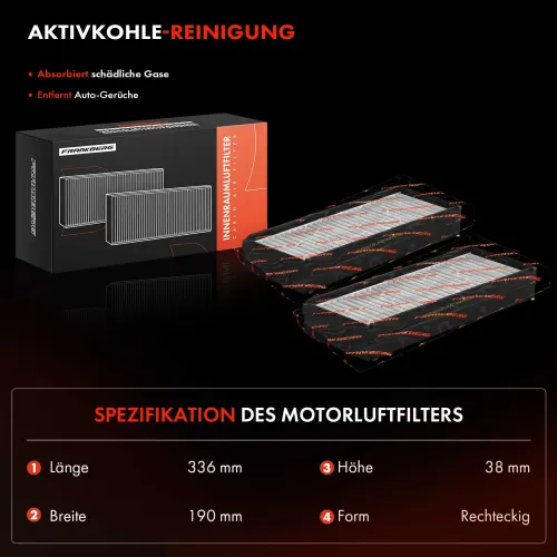 Filtersatz, Innenraumluft Frankberg 5481FB0076570 Bild Filtersatz, Innenraumluft Frankberg 5481FB0076570