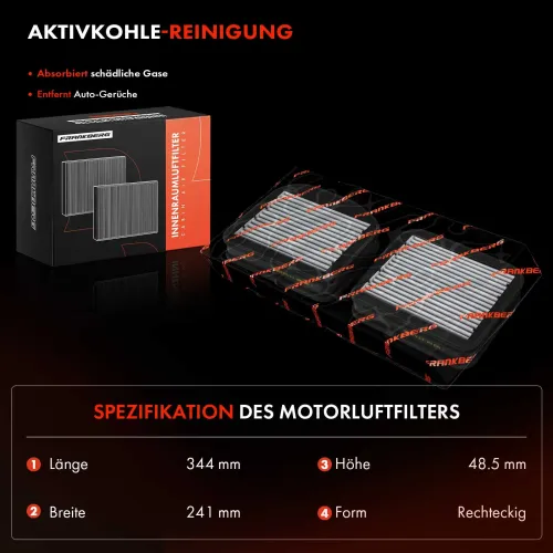 Filtersatz, Innenraumluft Frankberg 5481FB0076628 Bild Filtersatz, Innenraumluft Frankberg 5481FB0076628