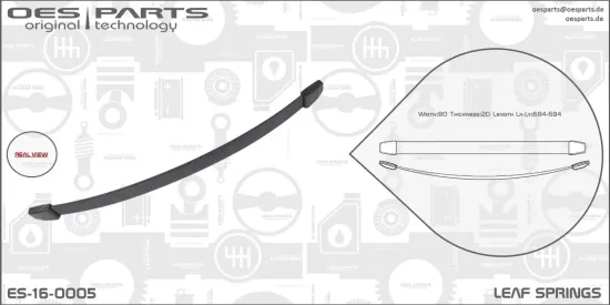 Federblatt Hinterradaufhängung OES PARTS ES-16-0005 Bild Federblatt Hinterradaufhängung OES PARTS ES-16-0005
