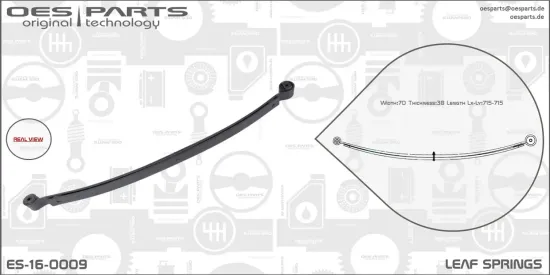 Federblatt Hinterradaufhängung OES PARTS ES-16-0009 Bild Federblatt Hinterradaufhängung OES PARTS ES-16-0009